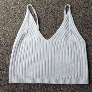 Knit white crop top